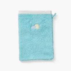 Carré Blanc Gant de toilette coton Atlantis lagon|Enfant Gants De Toilette