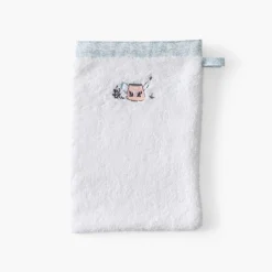 Carré Blanc Gant de toilette coton bio Jardine blanc|Enfant Gants De Toilette