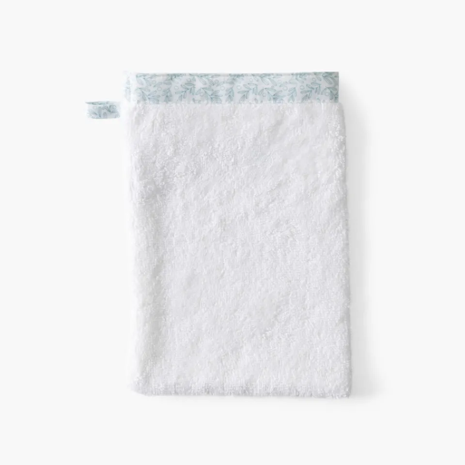 Carré Blanc Gant de toilette coton bio Jardine blanc|Enfant Gants De Toilette