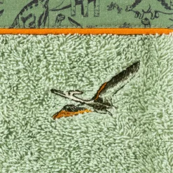 Carré Blanc Gant de toilette coton biologique Dinotopi kaki|Enfant Gants De Toilette