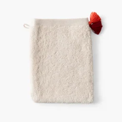 Carré Blanc Gant de toilette coton Eclats naturel| Gants De Toilette