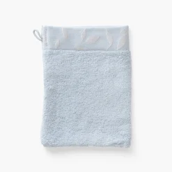 Carré Blanc Gant de toilette coton et viscose de bambou Equinoxe bleu givre| Gants De Toilette