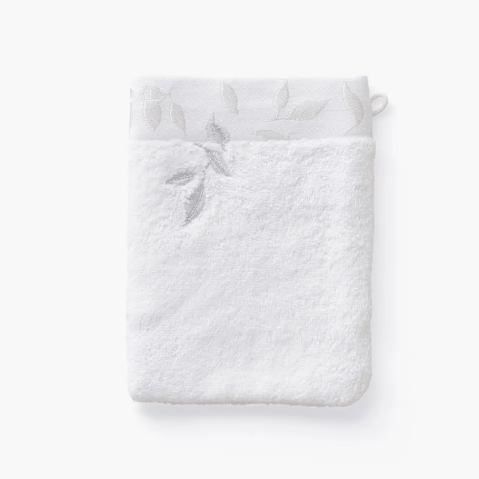 Carré Blanc Gant de toilette coton et viscose de bambou Equinoxe neige| Gants De Toilette