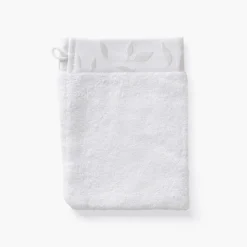 Carré Blanc Gant de toilette coton et viscose de bambou Equinoxe neige| Gants De Toilette