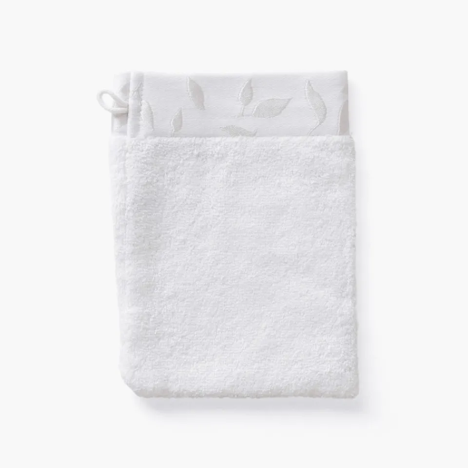 Carré Blanc Gant de toilette coton et viscose de bambou Equinoxe neige| Gants De Toilette