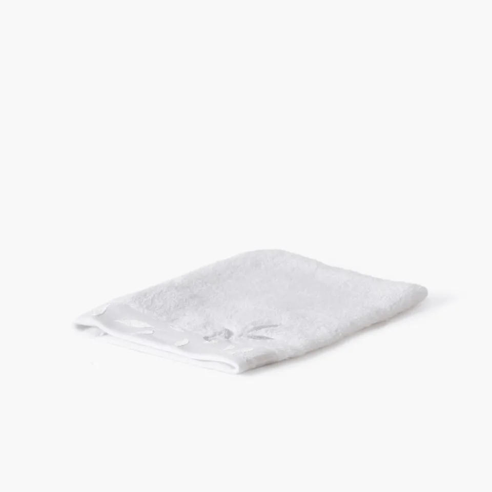 Carré Blanc Gant de toilette coton et viscose de bambou Equinoxe neige| Gants De Toilette