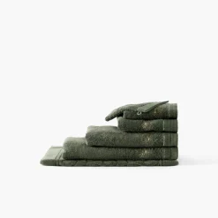 Carré Blanc Gant de toilette coton et viscose de bambou Silvalys vert forêt| Gants De Toilette