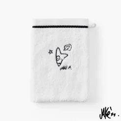 Carré Blanc Gant de toilette coton Jakè x| Gants De Toilette