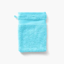 Carré Blanc Gant de toilette coton Lola II turquoise| Gants De Toilette