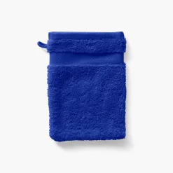 Carré Blanc Gant de toilette coton Lola II cobalt| Gants De Toilette