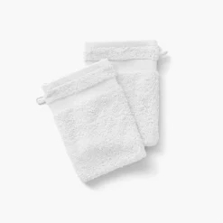 Carré Blanc Gant de toilette coton Lola II blanc| Gants De Toilette