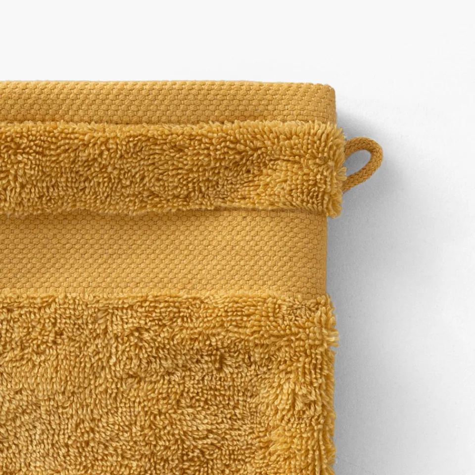 Carré Blanc Gant de toilette coton Lola II miel| Gants De Toilette