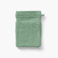 Carré Blanc Gant de toilette coton Lola II sauge| Gants De Toilette