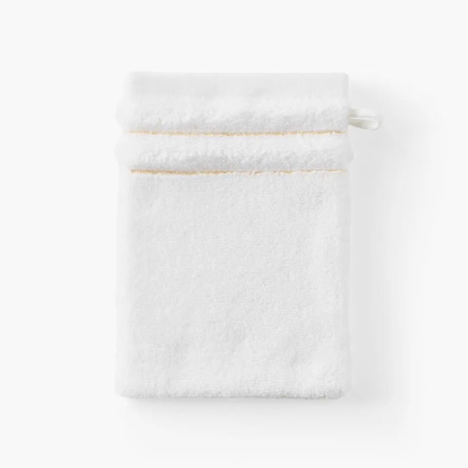 Carré Blanc Gant de toilette coton Mon Ange blanc| Gants De Toilette