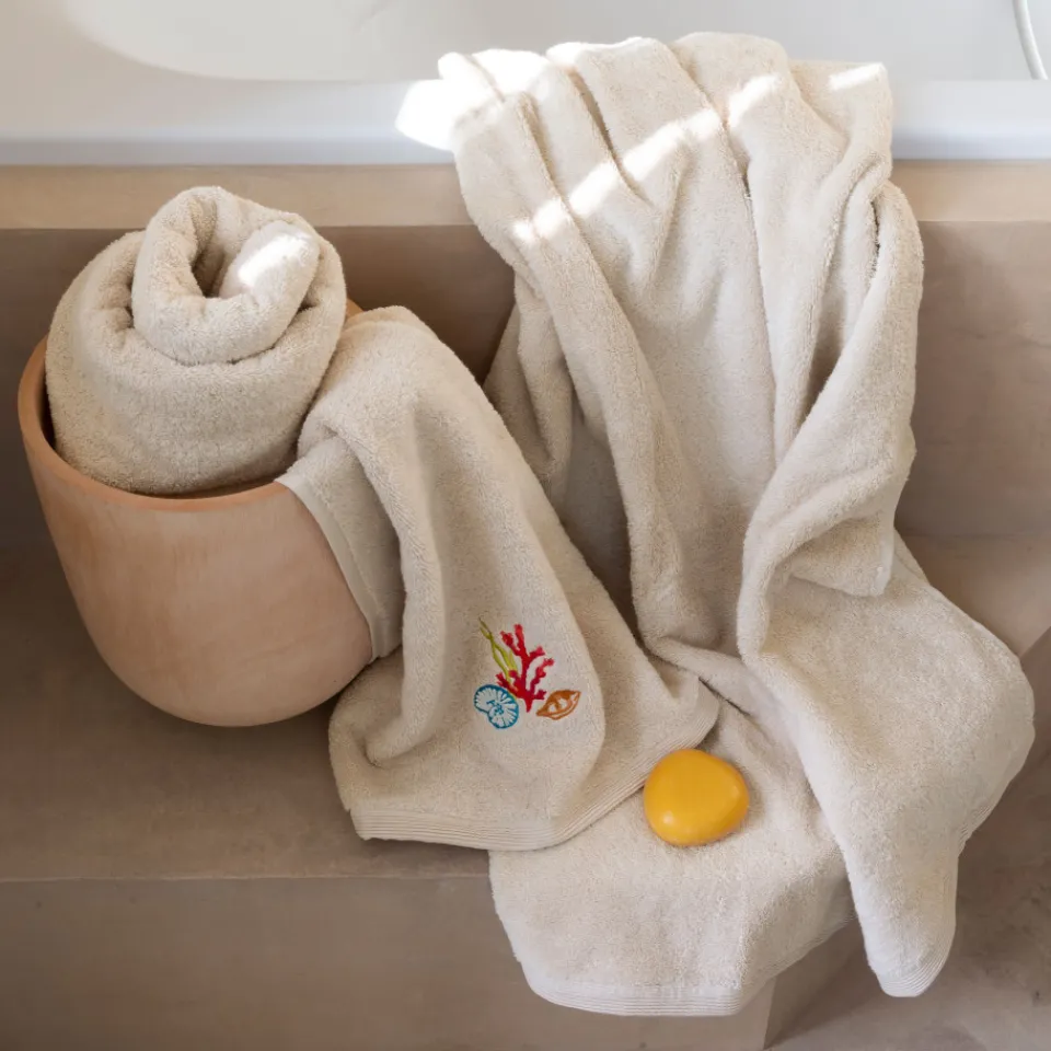 Carré Blanc Gant de toilette coton Récif sable| Gants De Toilette