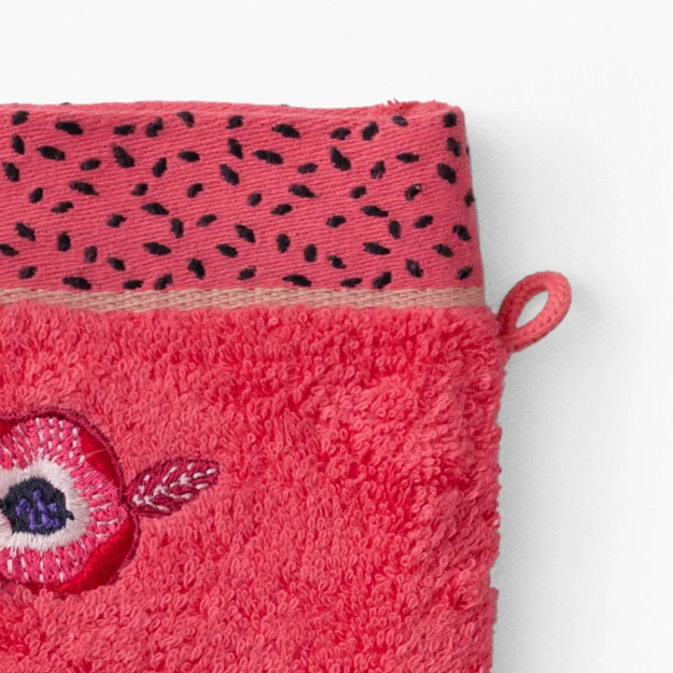 Carré Blanc Gant de toilette coton Rosella coquelicot| Gants De Toilette