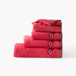 Carré Blanc Gant de toilette coton Rosella coquelicot| Gants De Toilette