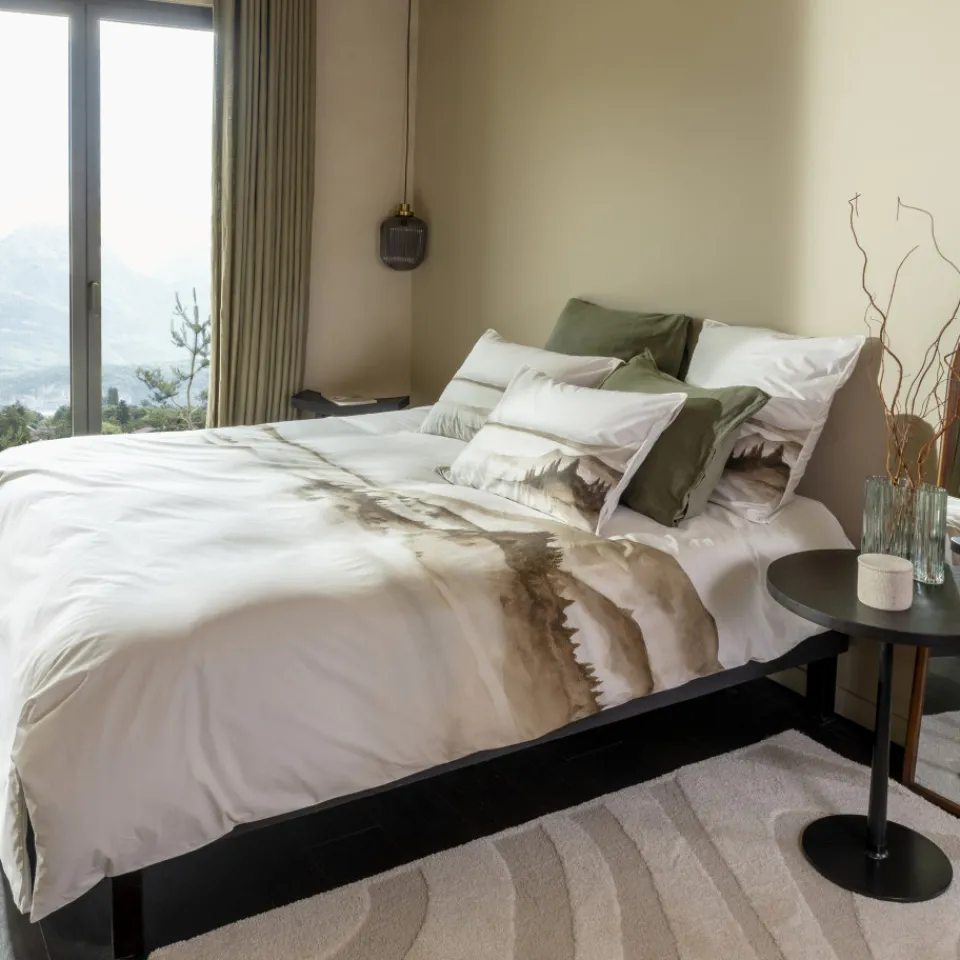 Carré Blanc Housse de couette coton Horizons| Housses De Couette