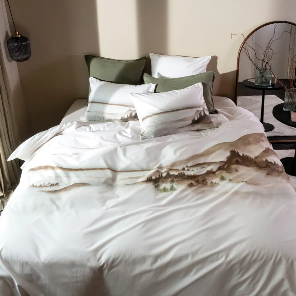 Carré Blanc Housse de couette coton Horizons| Housses De Couette