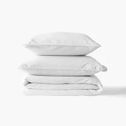 Carré Blanc Housse de couette coton lavé biologique Souffle blanc| Housses De Couette