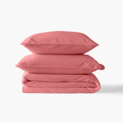 Carré Blanc Housse de couette coton lavé biologique Souffle pétale| Housses De Couette