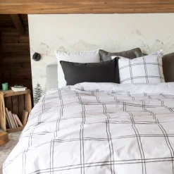 Carré Blanc Housse de couette enfant réversible percale de coton Grizzli|Enfant Housses De Couette