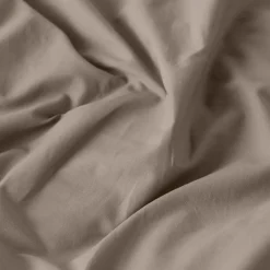 Carré Blanc Housse de couette enfant lin et coton lavé Songe taupe|Enfant Housses De Couette