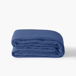 Carré Blanc Housse de couette enfant lin et coton lavé Songe bleu de chine|Enfant Housses De Couette