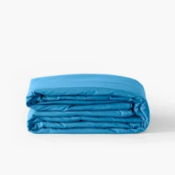 Carré Blanc Housse de couette enfant percale de coton Neo azur|Enfant Housses De Couette