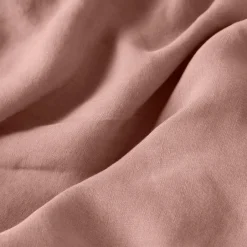 Carré Blanc Housse de couette lin et coton lavé Songe rose cendré| Housses De Couette