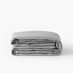 Carré Blanc Housse de couette percale de coton Neo gris| Housses De Couette