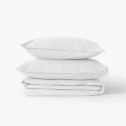 Carré Blanc Housse de couette percale de coton Neo blanc| Housses De Couette