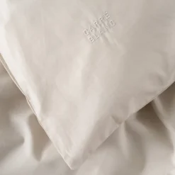 Carré Blanc Housse de couette percale de coton Neo ficelle| Housses De Couette