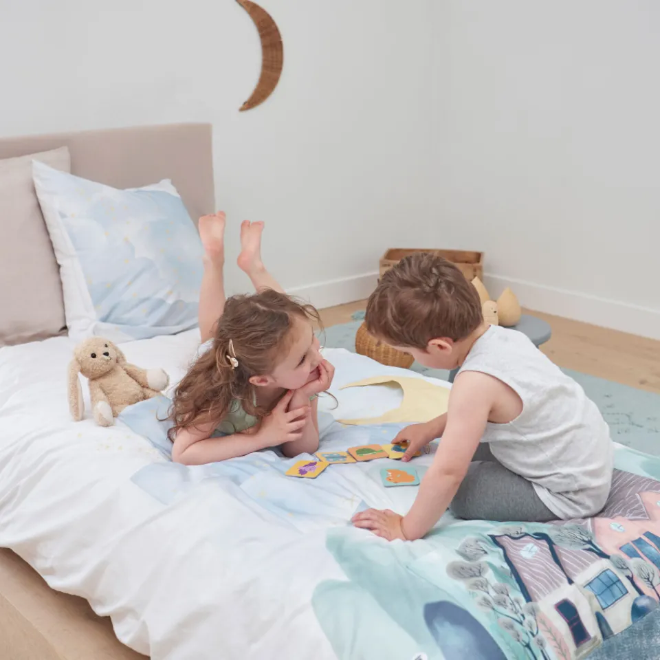 Carré Blanc Housse de couette pur coton Skog|Enfant Housses De Couette