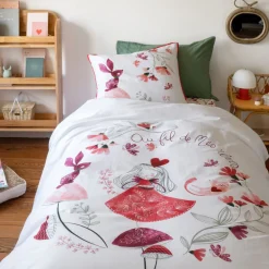 Carré Blanc Housse de couette pur coton bio Mes Rêves|Enfant Linge De Litbio|Housses De Couette