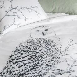 Carré Blanc Housse de couette réversible coton Harfang| Housses De Couette