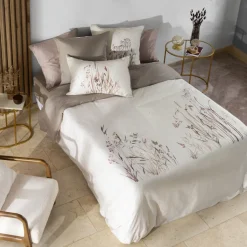 Carré Blanc Housse de couette réversible satin de coton Aura| Housses De Couette