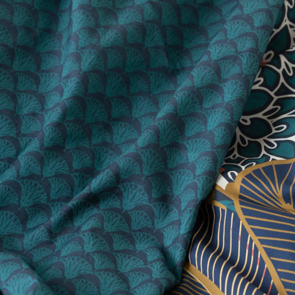 Carré Blanc Housse de couette réversible percale de coton Papyrus| Housses De Couette