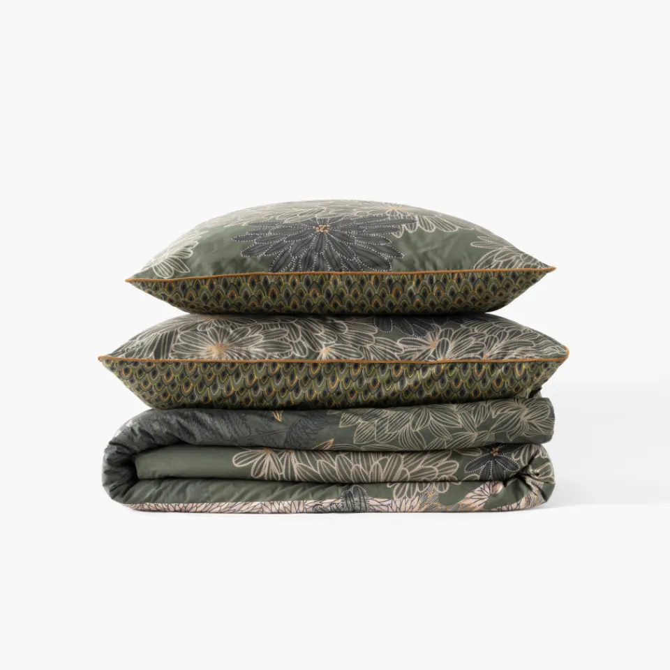 Carré Blanc Housse de couette réversible coton Silvalys| Housses De Couette