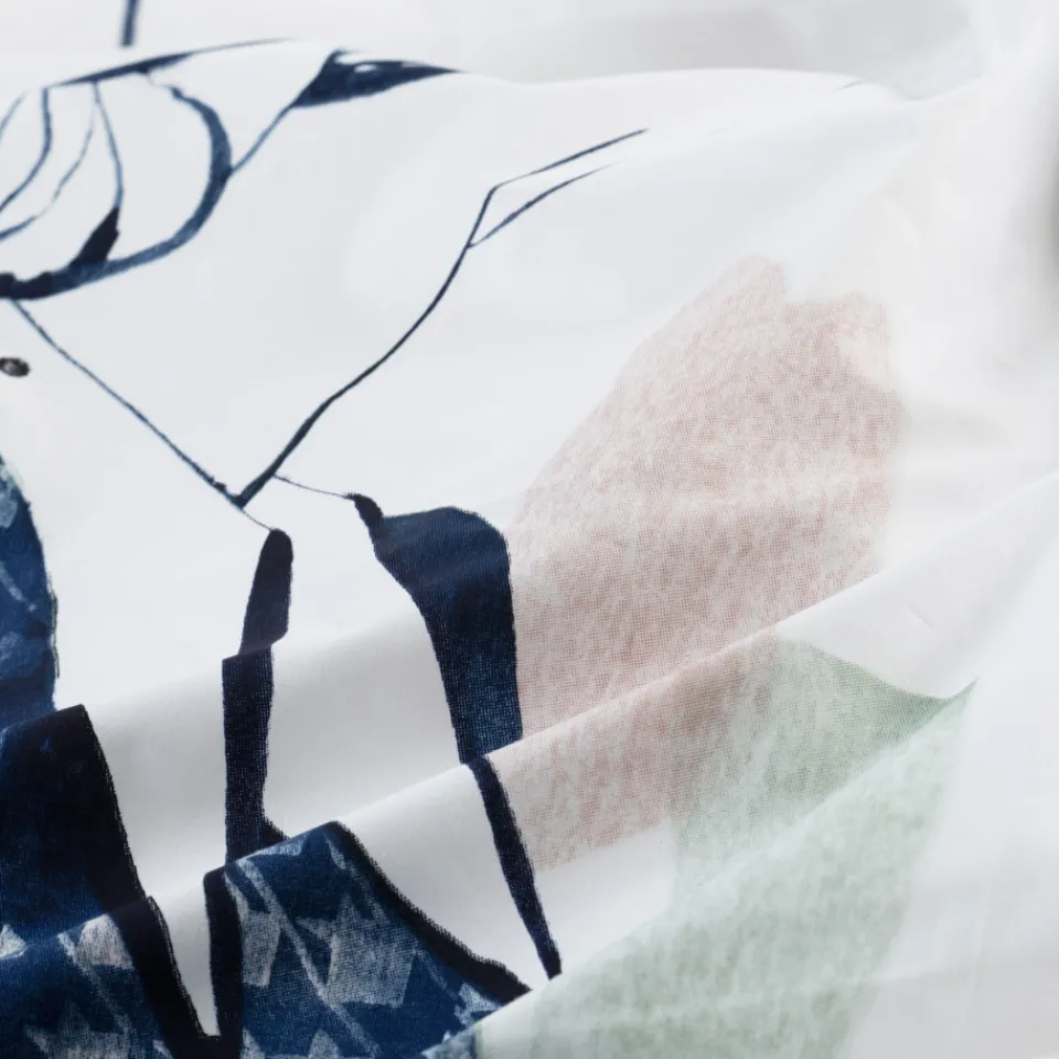 Carré Blanc Housse de couette réversible percale de coton Simones| Housses De Couette