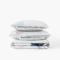 Carré Blanc Housse de couette réversible percale de coton Simones| Housses De Couette