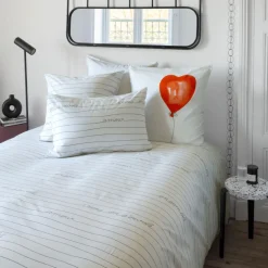 Carré Blanc Housse de couette réversible percale de coton Monamour ballon| Housses De Couette