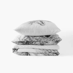 Carré Blanc Housse de couette réversible coton Ietulou|Homme Coffrets Cadeaux|Housses De Couette