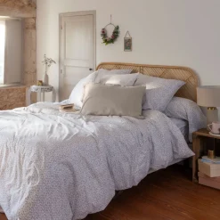 Carré Blanc Housse de couette réversible percale de coton Eloges| Housses De Couette