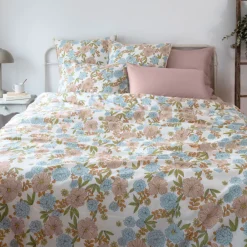 Carré Blanc Housse de couette réversible pur coton Méli-Mélo| Housses De Couette