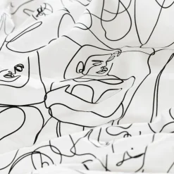 Carré Blanc Housse de couette réversible percale de coton Callipyge abstrait| Housses De Couette