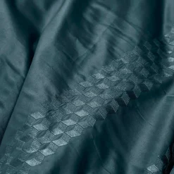 Carré Blanc Housse de couette satin de coton Cubes II vert cèdre| Housses De Couette