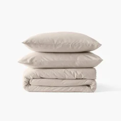 Carré Blanc Housse de couette satin de coton lavé bio Quartz dune|Femme Coffrets Cadeaux|Housses De Couette