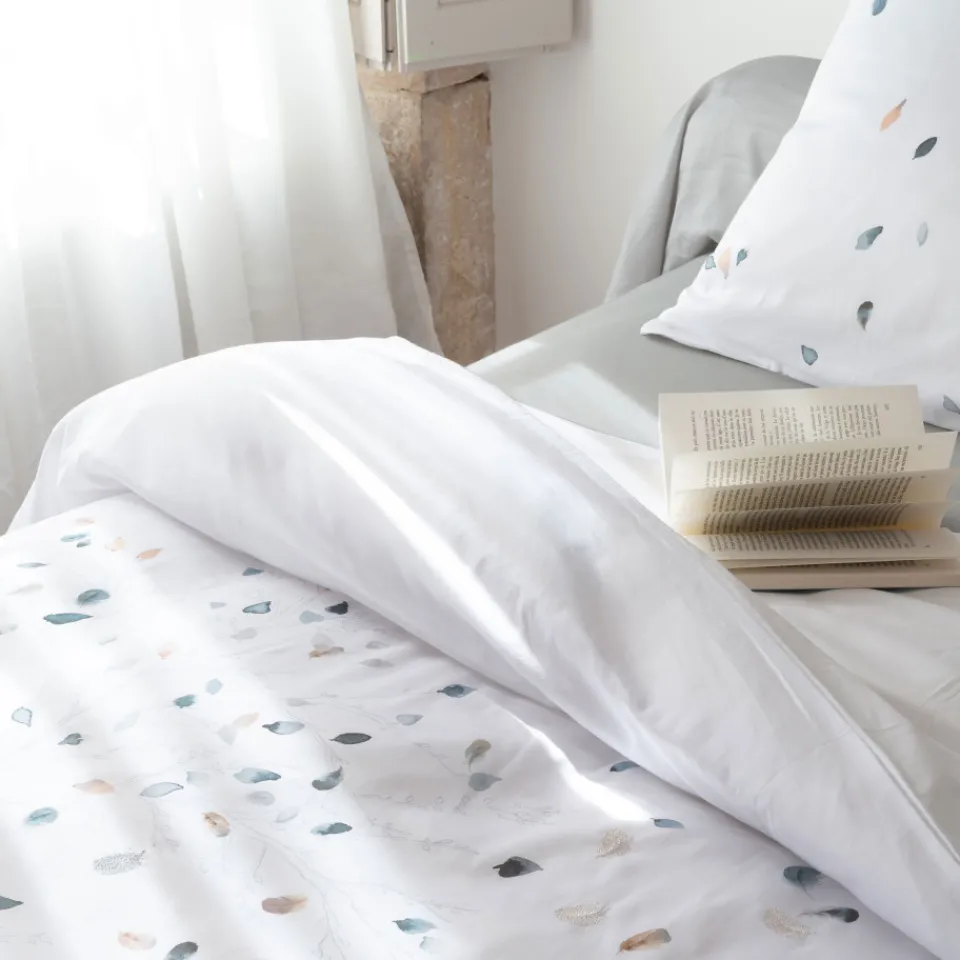 Carré Blanc Housse de couette satin de coton Equinoxe| Housses De Couette