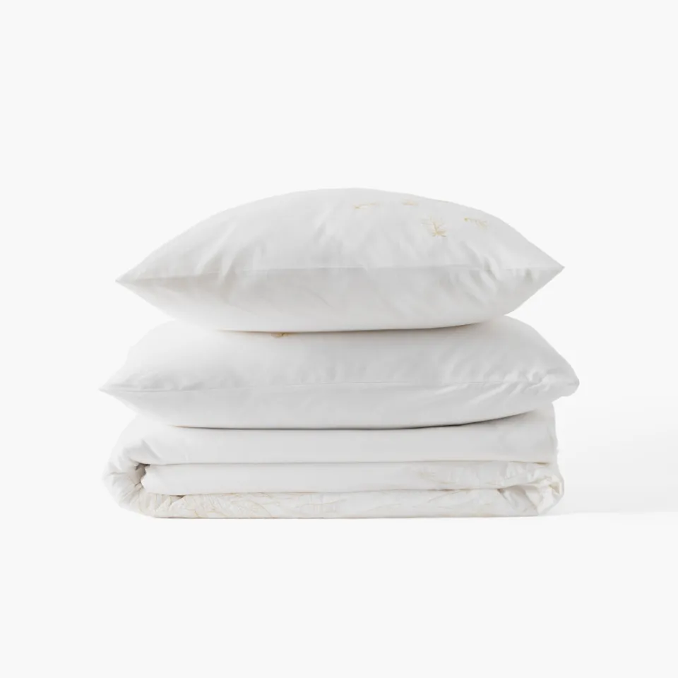 Carré Blanc Housse de couette satin de coton Mon Ange| Housses De Couette